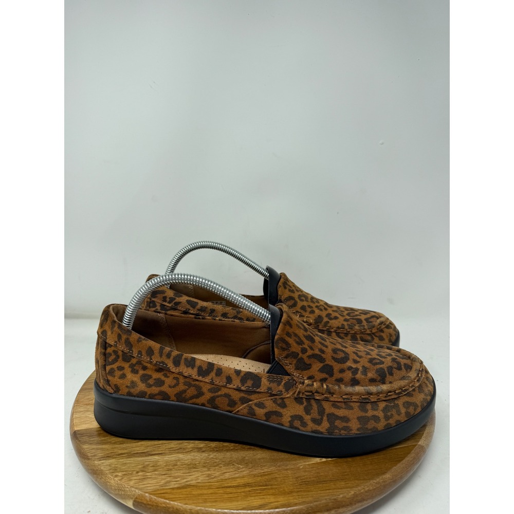 Clarks Collection Leopard Print Ultimate Comfort Loafers Brown Black Womens 10W
